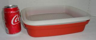 Tupperware Large Season Serve Meat Marinade Container With Lid, Paprika  Color, 10Diam x 12W Very Good Condition, #1294-7 Auction