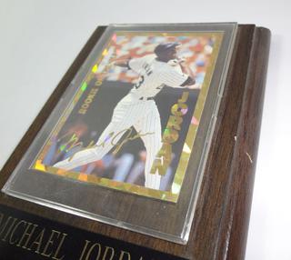 Michael Jordan Rookie Of The Year Baseball Card in Plaque, Great Condition  Auction