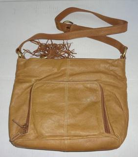 Tan Leather Purse by Cabin Creek Very Good Condition 9 1 2