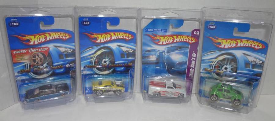 4 Nip Hot Wheels Cars 1st Is From Team Surf S Up 3 Of 4 Second Is Collector 124 Tooned 69 Camaro Z28 Third Is Baja Bug Collector 185 Last Is From Faster