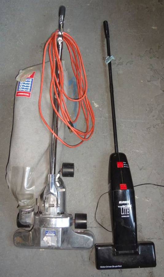 2) Vacuums, One Heavy Duty Commercial Grade Royal, Older but Works, Also a Eureka Boss, Cordless, Holds a Charge, 45"T - Fair to Good Condition, AS Auction |