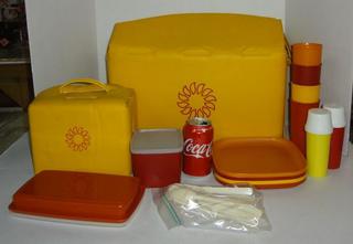 Vintage Tupperware Set for Fall Harvest Picnic