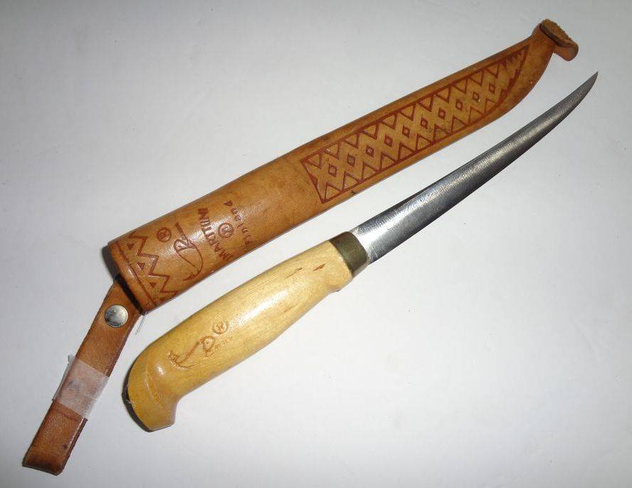 Vintage J. Marttiini Fishing/Fillet Knife, Made in Finland With Leather  Sheath, Very Good Condition, Hand Ground Stainless, 6 Blade Auction