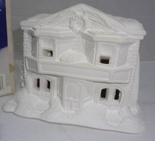 Unpainted Ceramic Christmas Village 