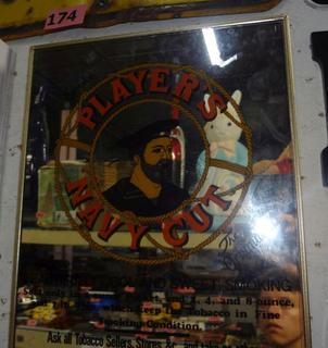 Early 1900's Player's Navy Cut Original Tobacco Advertising Mirror