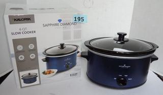 New In Box Kalorik Sapphire Diamond 4 Qt Slow Cooker Non Stick