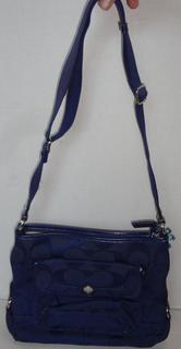 Coach Blue Signature Purse, Crossbody Style, M1182-F16550, Very