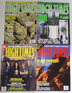 High Times Magazine Lot of Four Back Issues, May 1990 Metallica Cover, July 1992  Black Crowes Cover, March 1996, June 2002, Three of Four in Very Good  Condition, Metallica Cover Has Obvious Wear Auction | 1BID