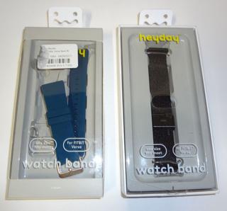 Two New Fitbit Versa Watch Bands by Heyday Teal Silicone and Black Metal Auction 1BID