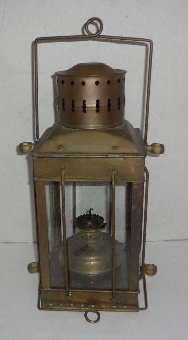 Vintage Cargo Light No 3954, Great Britain 1939, Made of Brass and Glass,  Oil Lamp, 6 3/8