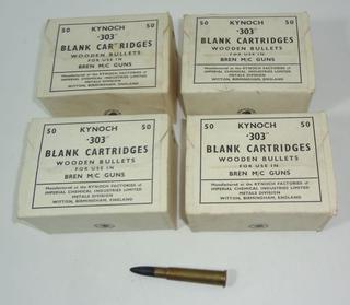 Four Unopened Box of 50 Each Kynoch 303 Blank Cartridges
