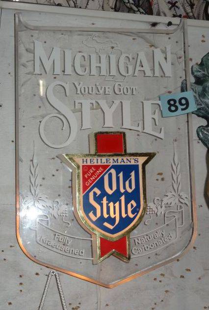 lighted old style beer sign