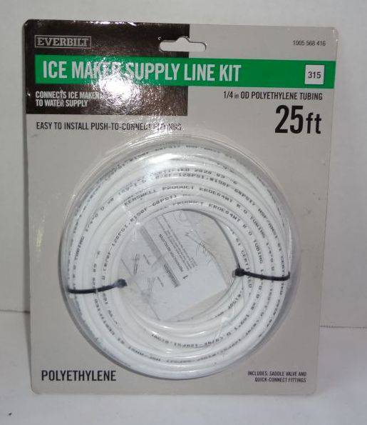 Everbilt Ice Maker Supply Line Kit 1005568416 25ft 1/4 OD Poly Tubing  Push-On