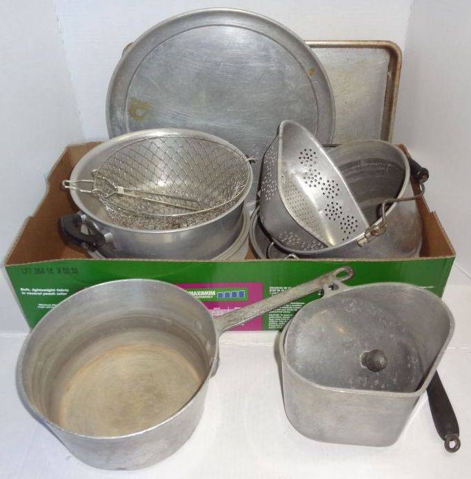 Sold at Auction: Aluminum Cookware Pots w/ Lids