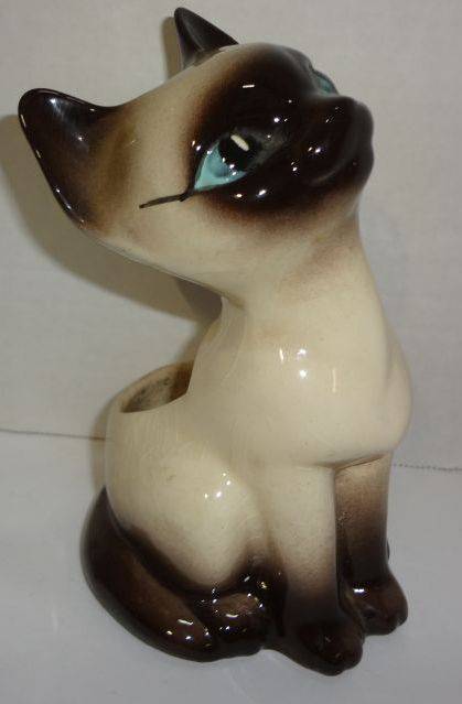 Vintage Ceramic cheapest Siamese Cat Planter