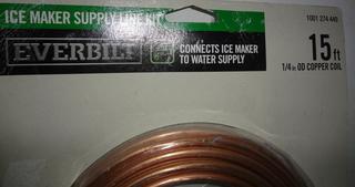 NEW Everbilt 1001 274 449 Ice Maker Supply Line Kit 15' 1/4 OD Copper Coil  320