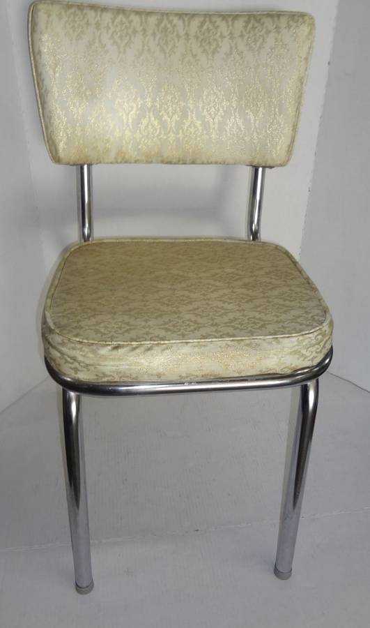 Midcentury Vintage Louisville Chair Company Vinyl & Metal Kitchen Chair ~$0  Ship