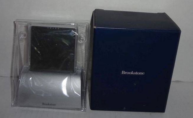 New In Box Brookstone Touchscreen Diecast Clock Quickly View Time