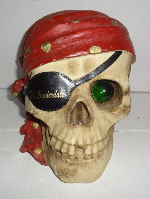 #1 Decorative ~ Pirate Head/Face Bank w/ Patch and Bandana 