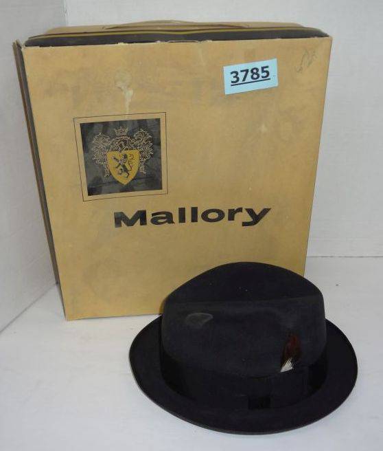 Genuine Vintage Mallory FifthAvenue Fedora Hat Size 7 1/8 with Box! outlet