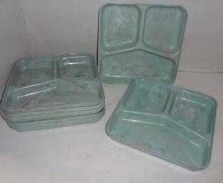 Vintage Tupperware Packette Divided Lunch Snack Container 813 Almond 