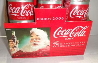 2006 Sundblom Santa 75th Anniversary Wrapped Holiday Coca Cola Coke Bottle FULL 