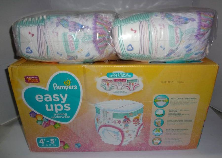 Box of 4T-5T Easy, Pull-Ups, Trolls Pampers, Unopened, 104 Diapers