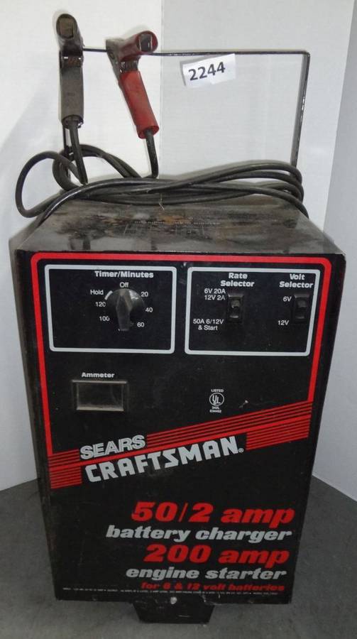 Sears Craftsman 50/2 Amp Battery Charger, 200 Amp Engine Starter, Good  Condition, Works, 12