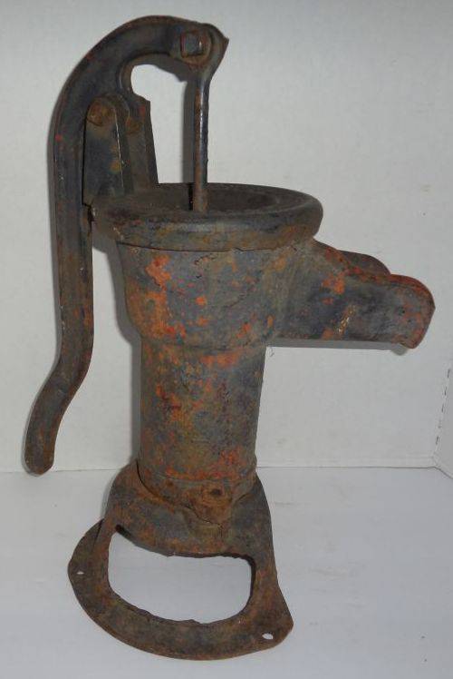 Antique cast iron hand store crank well pump from Ward pump co. Rockford Illinois.