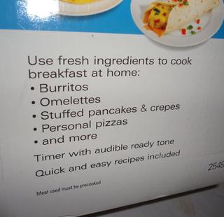 Hamilton Beach Breakfast Burrito Maker Ready In 5 Minutes 25495