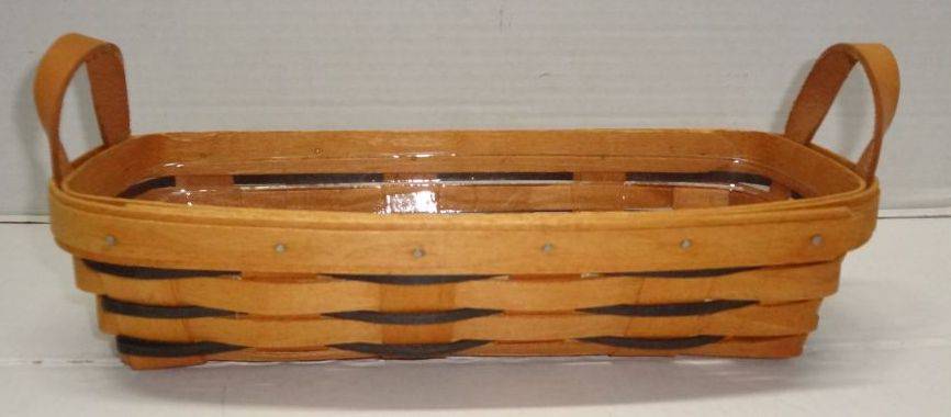 1994 Longaberger Basket With Plastic Liner and Leather Handles