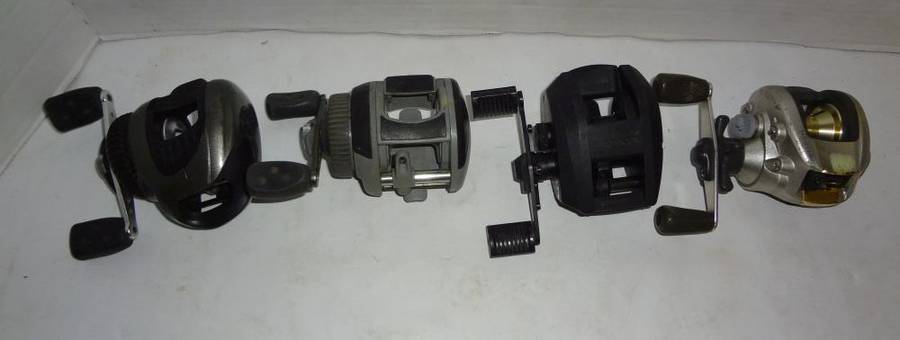 4) Baitcasting Fishing Reels In Good Condition For Age: Abu Garcia -  Ambassadeur Pro Plus, EON EXL 3600 and Ambassadeur EON E3600 and Daiwa  Procaster X 103HA, 4 1/2