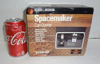 Black & Decker Spacemaker Can Opener, Model EC 60 CAD, Factory Sealed, 8W  x 5D x 5 1/2H Auction