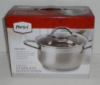 New In Box Never Opened Parini Cookware 1.5 Qt White Flameproof Casserole  Dish With Lid, Very Nice, Feels Heavy Auction