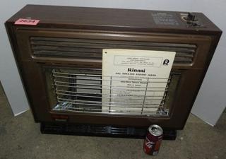 LP Gas Heater, Glo Ray Rinnai Model REH-15FB-P, Gas Regulator With Approx  20' of Gas Line, Various Brass Gas Connectors, Great For Cabin, Shanty or  Garage, Made of Metal, Works Good, Good