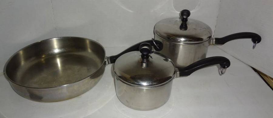 Vintage Farberware Stainless Steel Aluminum Clad 1 Quart Pot With