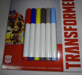 New Transformers Color By Numbers, Age 3+, 12 Color by Number Boards and  Six Markers, 6W Auction