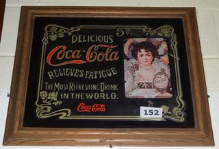 Vintage! Coca-Cola orders Framed Mirror! Relieves Fatigue!