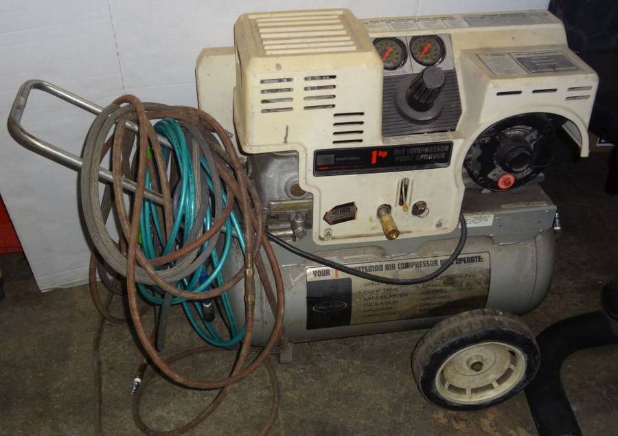 Sears Vintage Craftsman Air Compressor Paint Sprayer, Approx. 20W x 36L x  30H, Hi Torq Motor, Model 919.158210, Unknown Working Condition, Good  Condition For Age, As is Auction