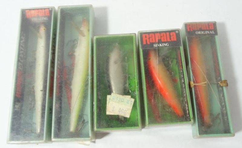 Vintage Rapala Balsa Wood Fishing Lures, Unused in Box, 2, 3, 4 Good  Condition For Age Auction