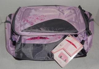 Lady FIsh Girls Women Pink Tackle Bag W/ 4 Large Utility Boxes Fresh Salt  Water