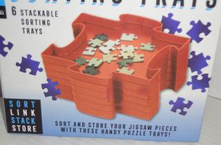 Jigsaw Puzzle Stackable Sorting Trays Set of 6