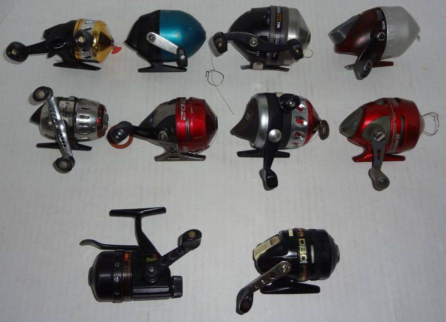 Ten Closed Face Newer Reels, Two Daiwa 090, US80, Five Zebco 202