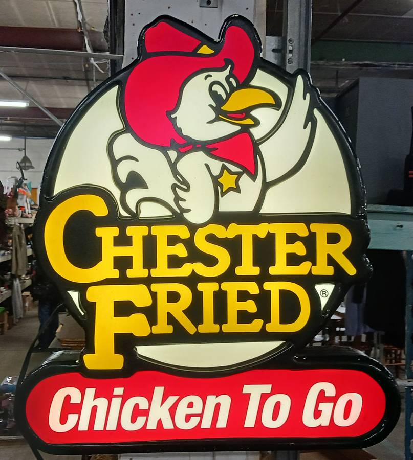 アメリカン看板 CHESTER FRIED Chicken To Goライト看板 Rare Large Light Up 
