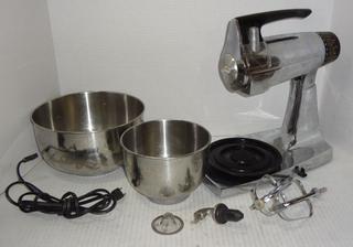 Sold at Auction: Vintage Sunbeam Mixmaster with various attachments