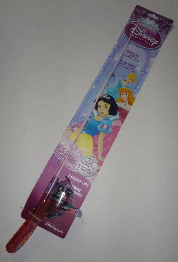 New Girls Disney Princess Fishing Pole, Light Up When Push The