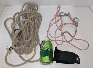 Cotton Rope Approx. 30 Feet with Hook & 7 Feet Nylon Rope with Hooks on  Both Ends, Fair to Good Condition Auction