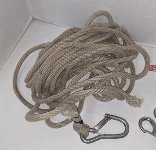 Cotton Rope Approx. 30 Feet with Hook & 7 Feet Nylon Rope with