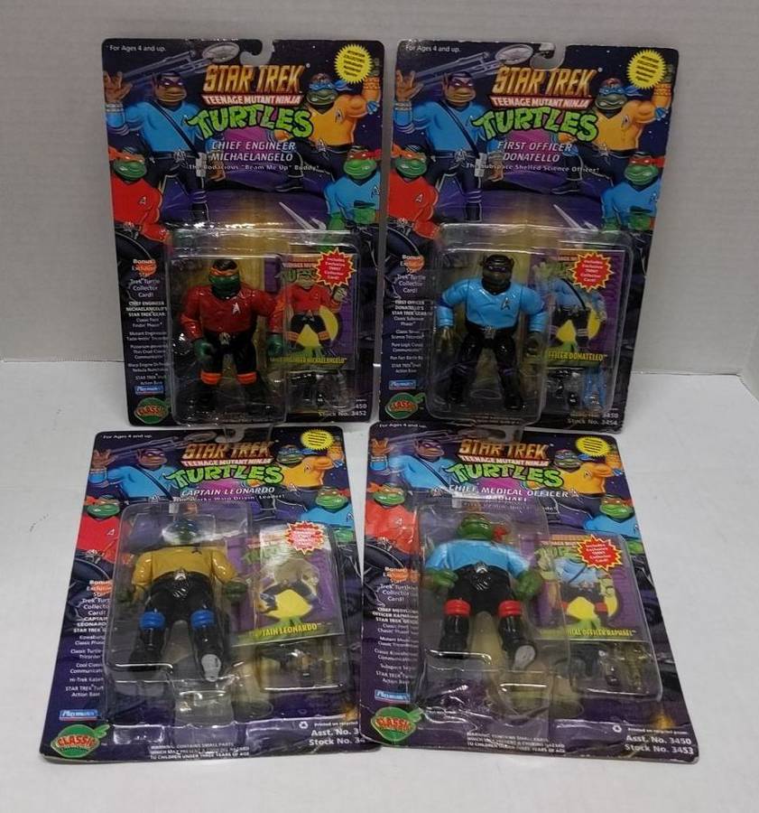 1994 Star Trek Teenage Mutant Ninja Turtles Set fashion of 4