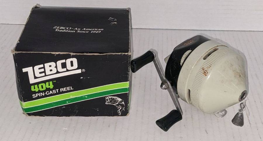 Rare Zebco 404 Spincast Reel in Original Box, Good Condition, Plastic and  Metal, 4Diam x 4L Auction